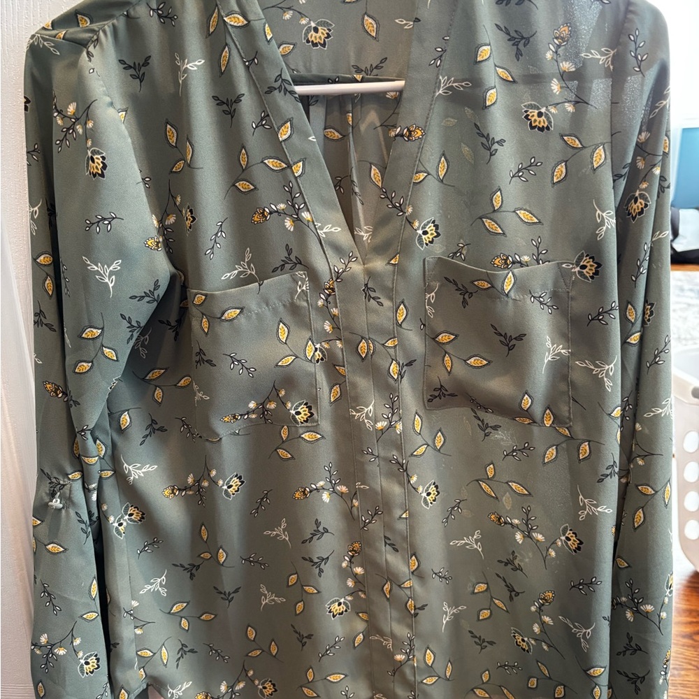 Green Floral Women’s Shirt